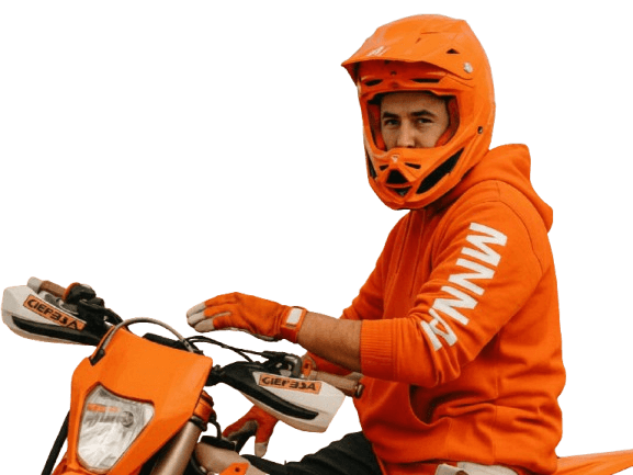 Rider with bike